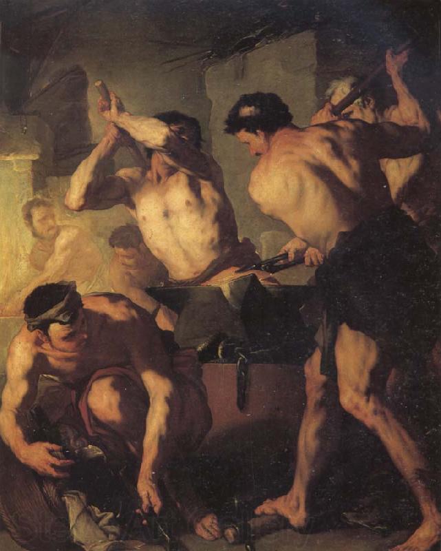 Luca  Giordano The Forge of Vulcan